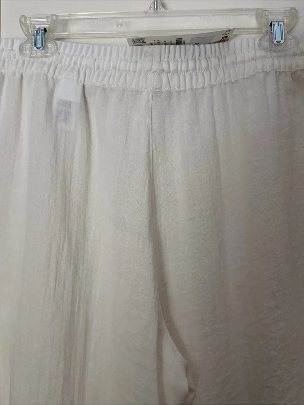 Zara Women’s White Drawstring Linen-Blend Jogger Pants